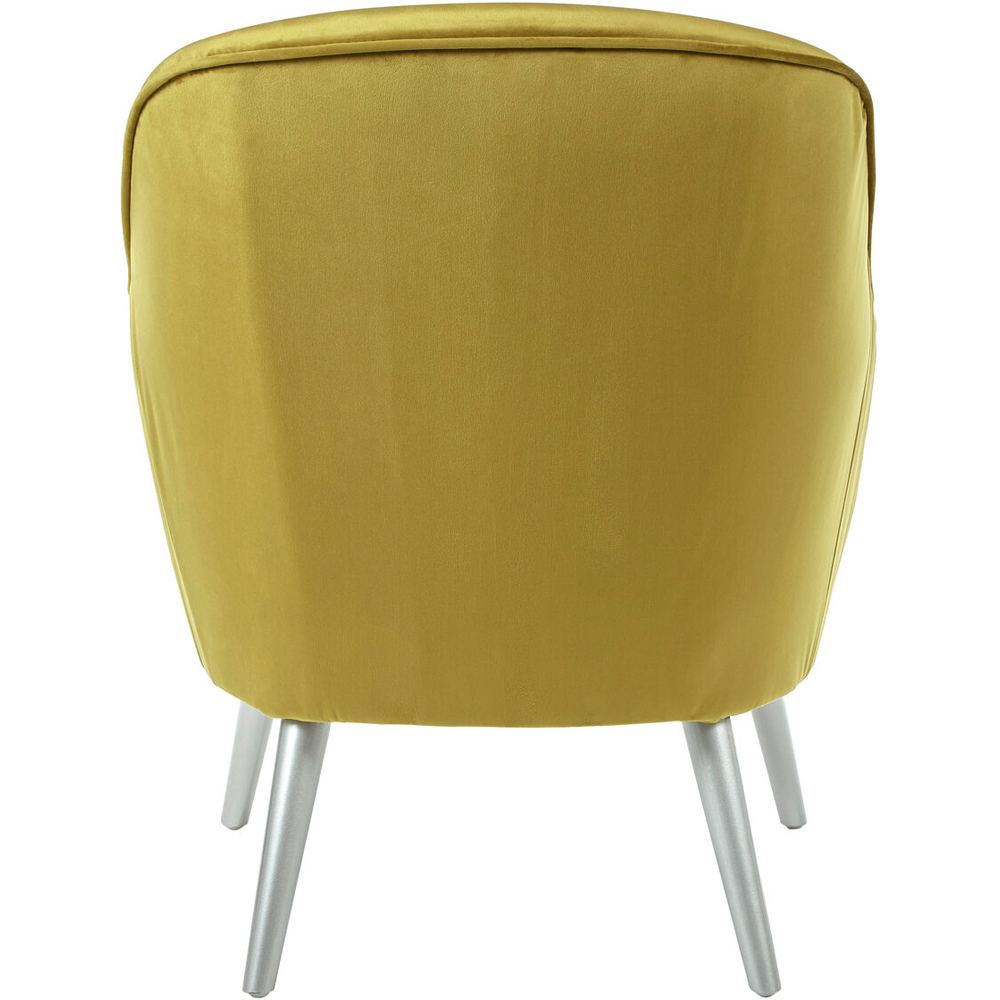 Premier Housewares Louxor Silver and Mustard Velvet Armchair Image 4