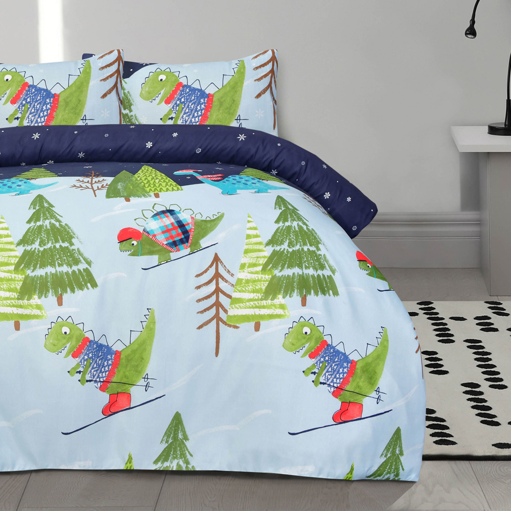 Smart Living Double Blue Dino Skiing Complete Set Image 4