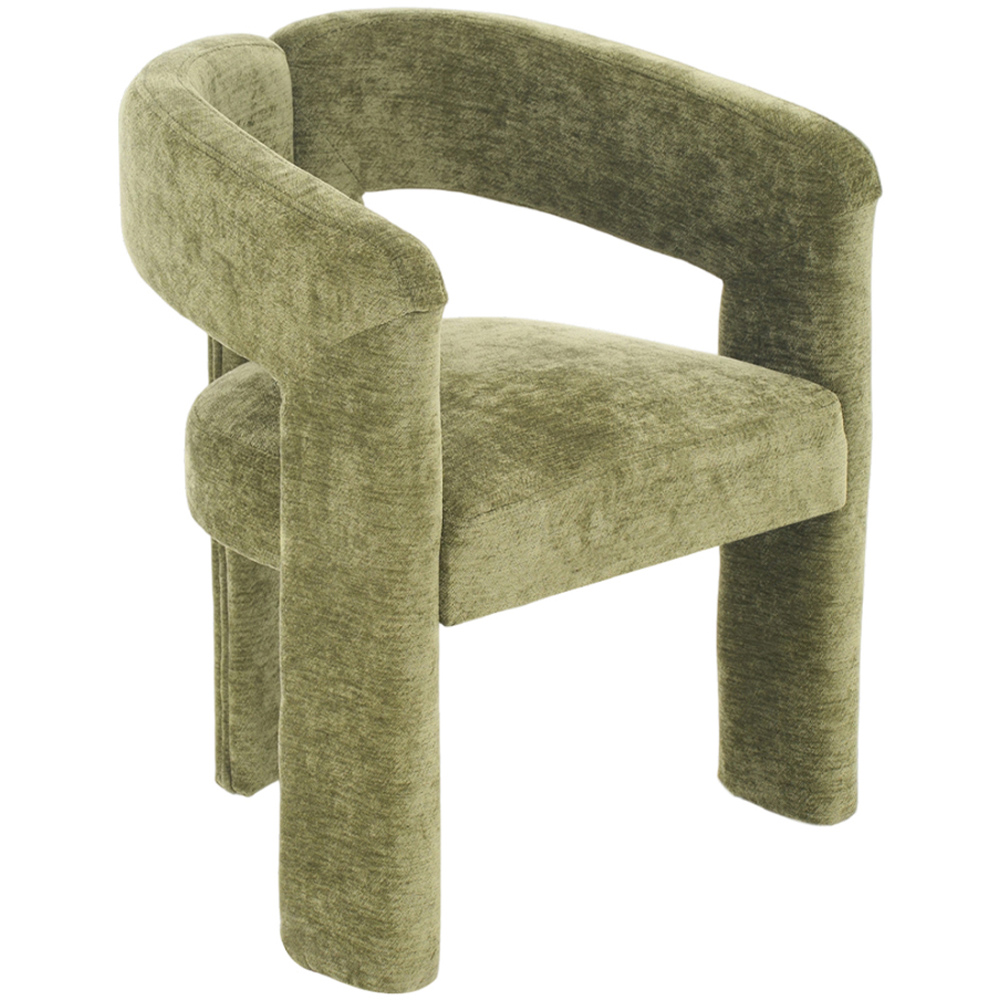 Living and Home Green Chenille Upholstered Accent Chair Image 2