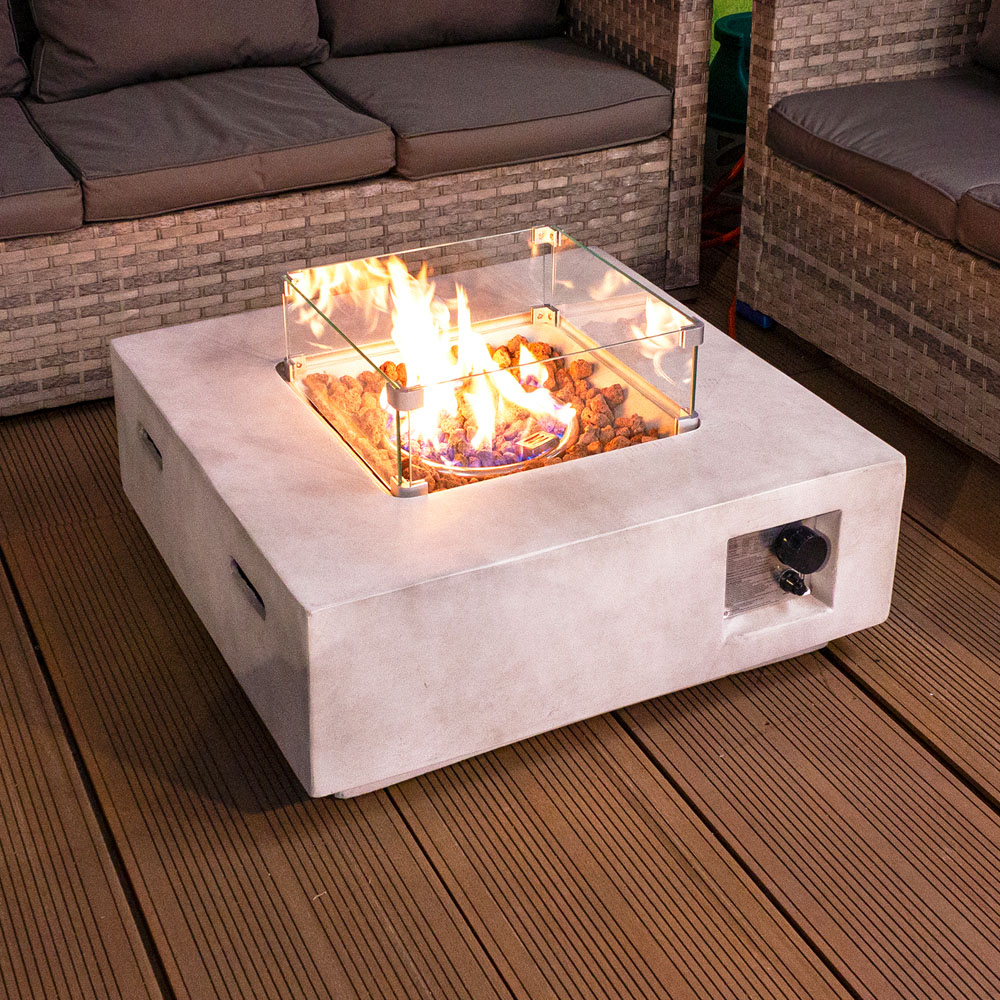 RoyalFire Lanzarote GRC Square Gas Fire Pit Image 2