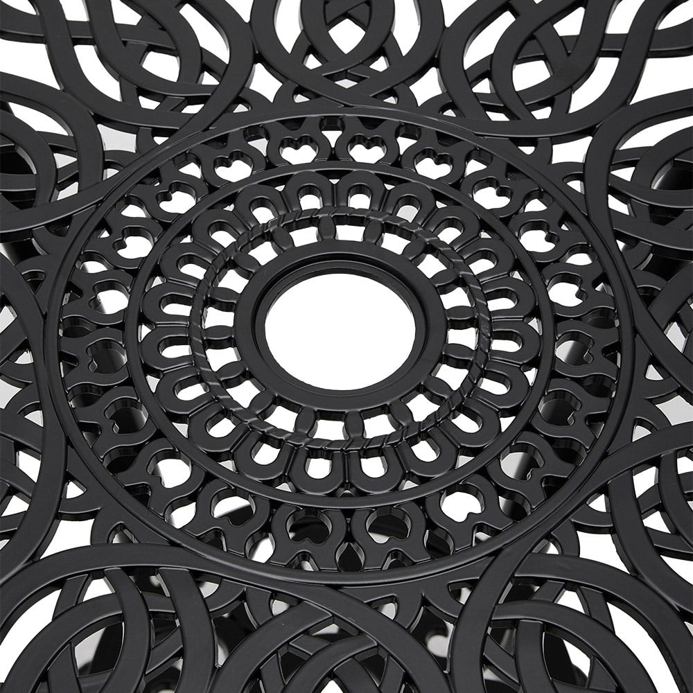 Living and Home Cast Aluminium Patio Bistro Table with Parasol Hole Image 3