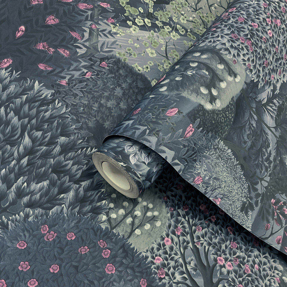 Holden Tree Tapestry Navy Berry Wallpaper Image 2