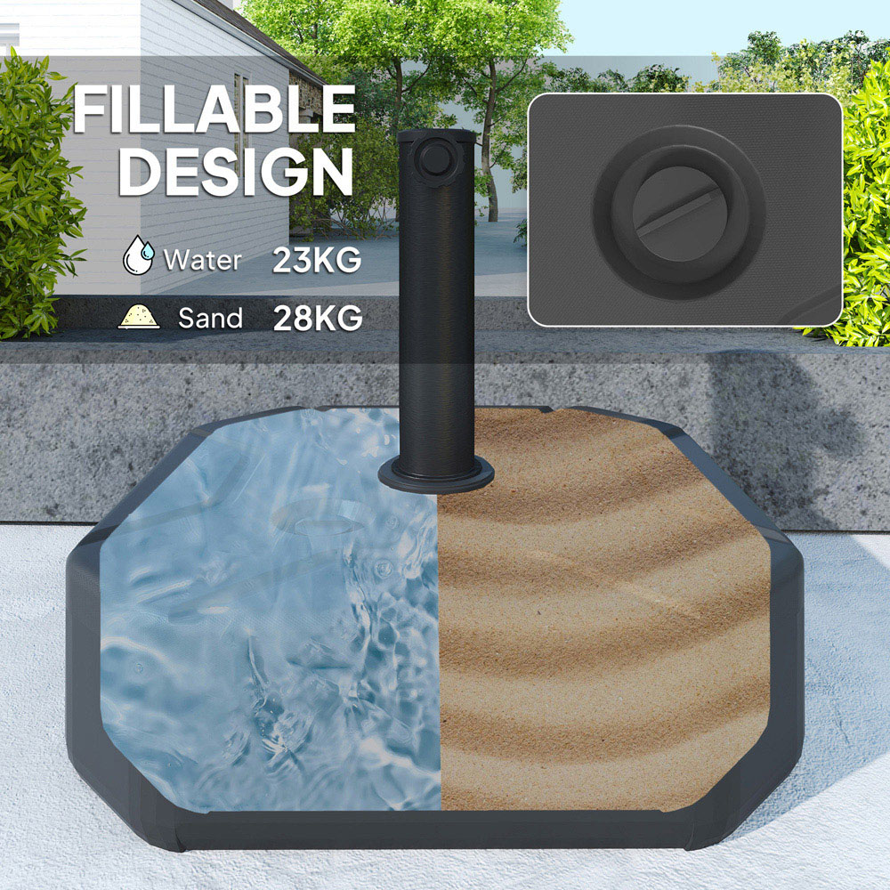 Outsunny Black Square Fillable Parasol Base Image 4