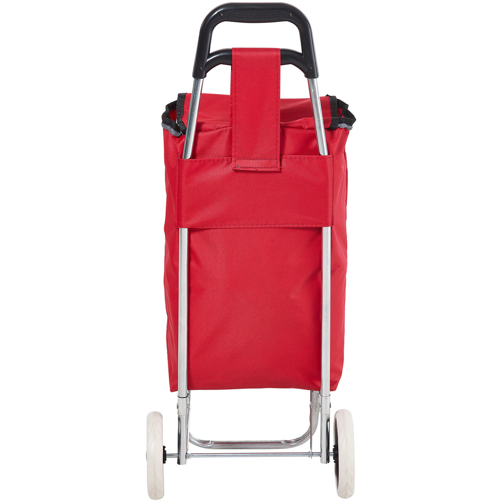 Living and Home Red Foldable Shopping Cart with 2 Wheels Image 6