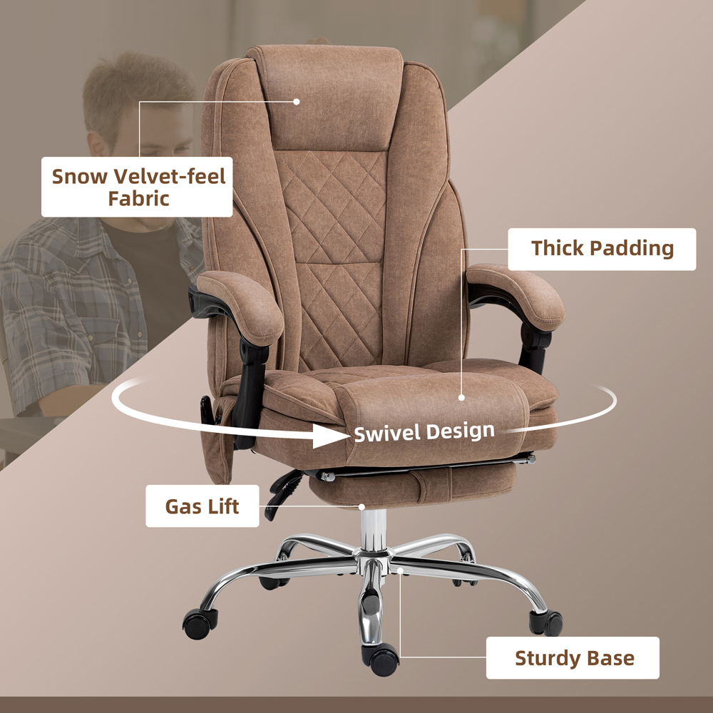 Vinsetto Brown Heated Reclining Massage Office Chair Image 7