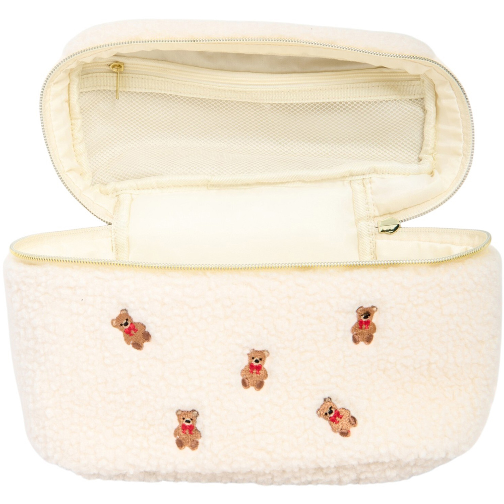 Teddy Bear Makeup Case White Image 5