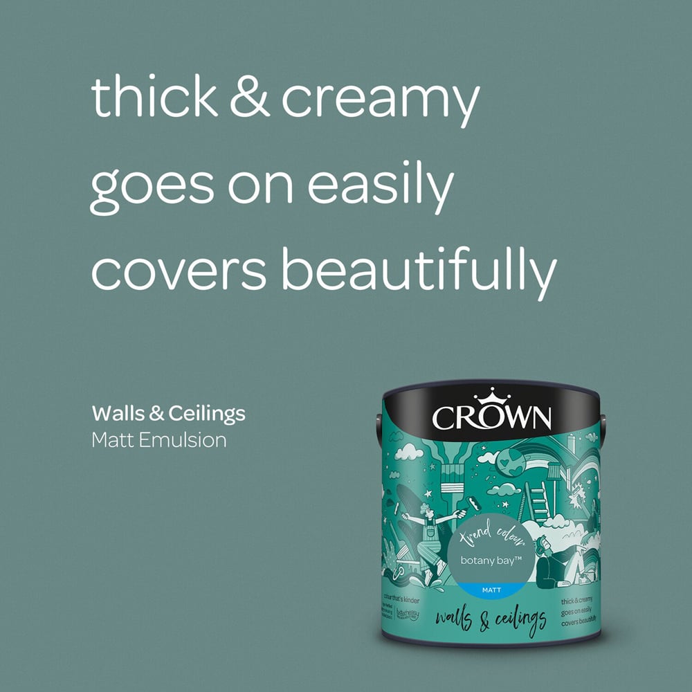 Crown Walls & Ceilings Botany Bay Matt Emulsion Paint 2.5L Image 9