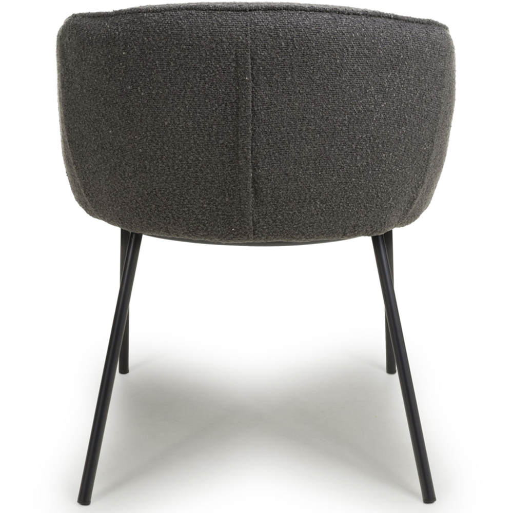 Shankar Lola Set of 2 Grey Boucle Dining Chair Image 6