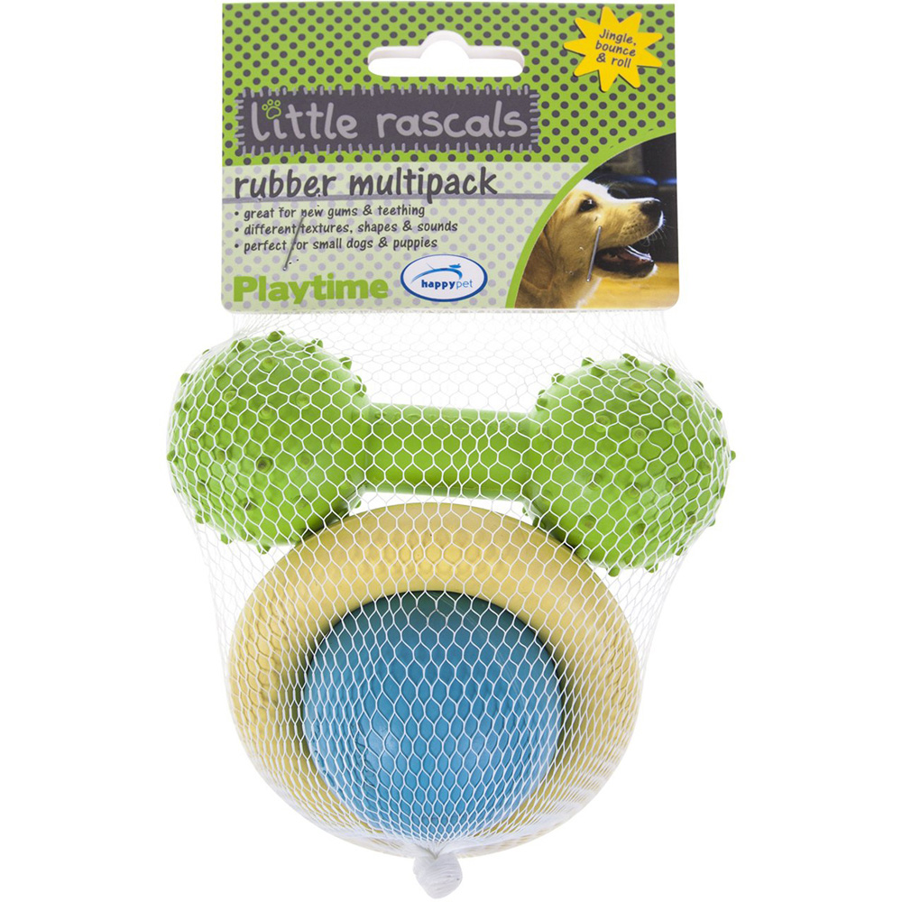 Little Rascals Rubber Multi Pack Dog Toys Image 1