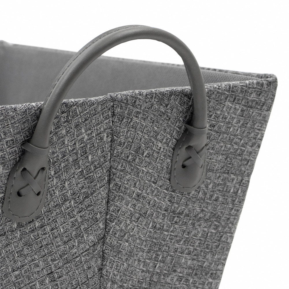 JVL Chroma Grey Rectangular Storage Basket with Handles Image 6
