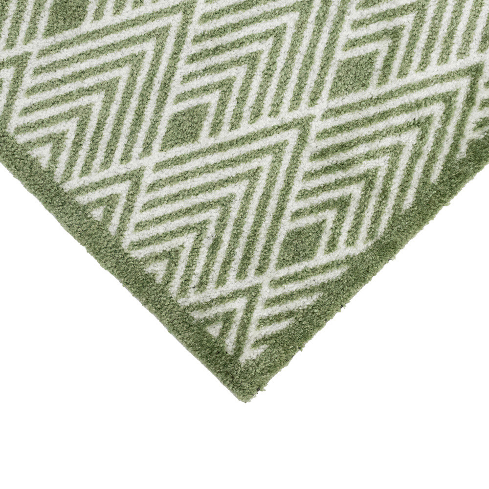 JVL Mega Green Geo Latex Backed Door Mat and Runner Set Image 6