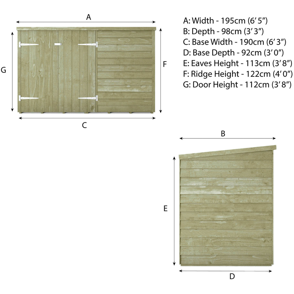 Mercia 3 x 6ft Overlap Pent Bike Storage Shed Image 9