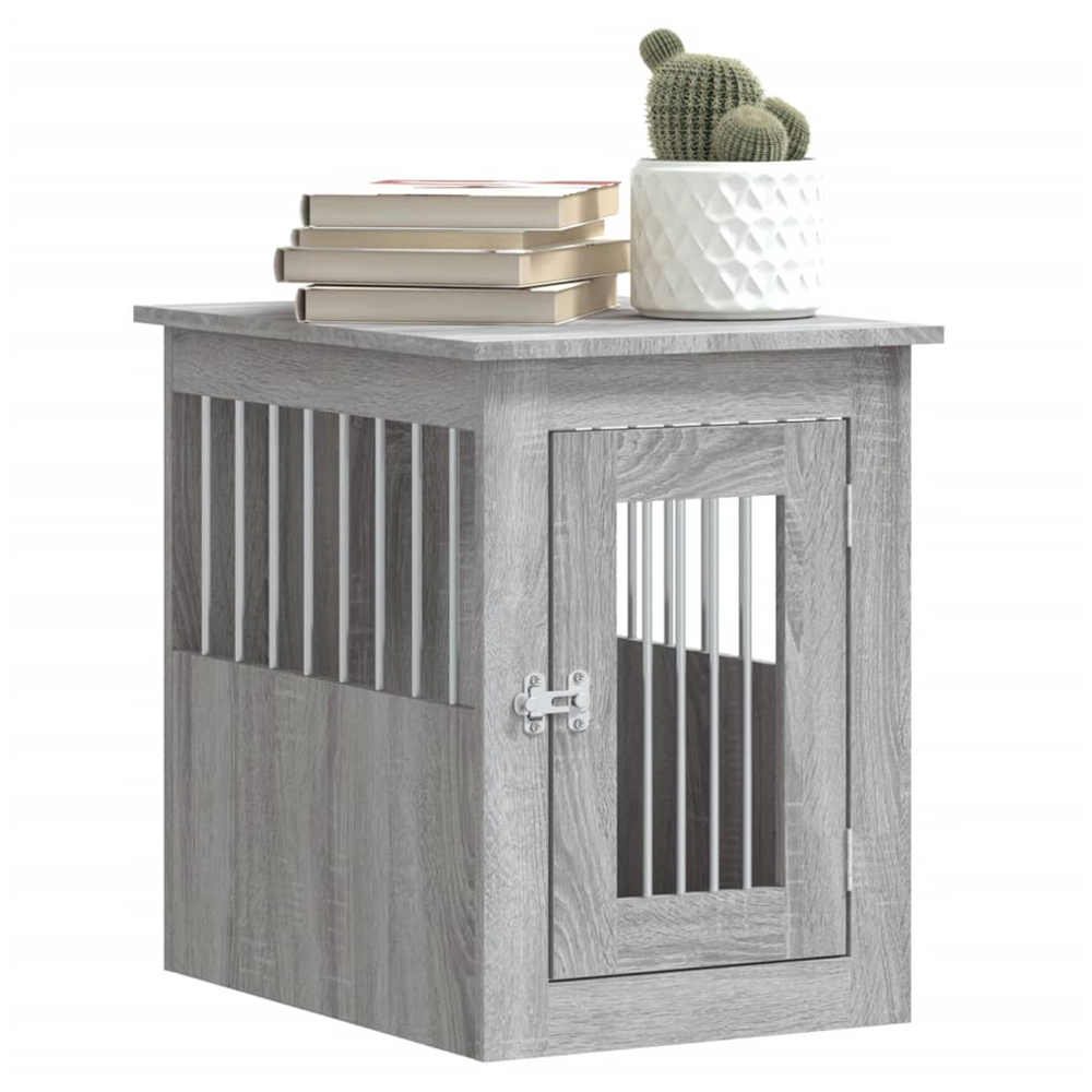 vidaXL Grey Sonoma Engineered Wood Dog Crate Furniture 59 x 45 x 62cm Image 4
