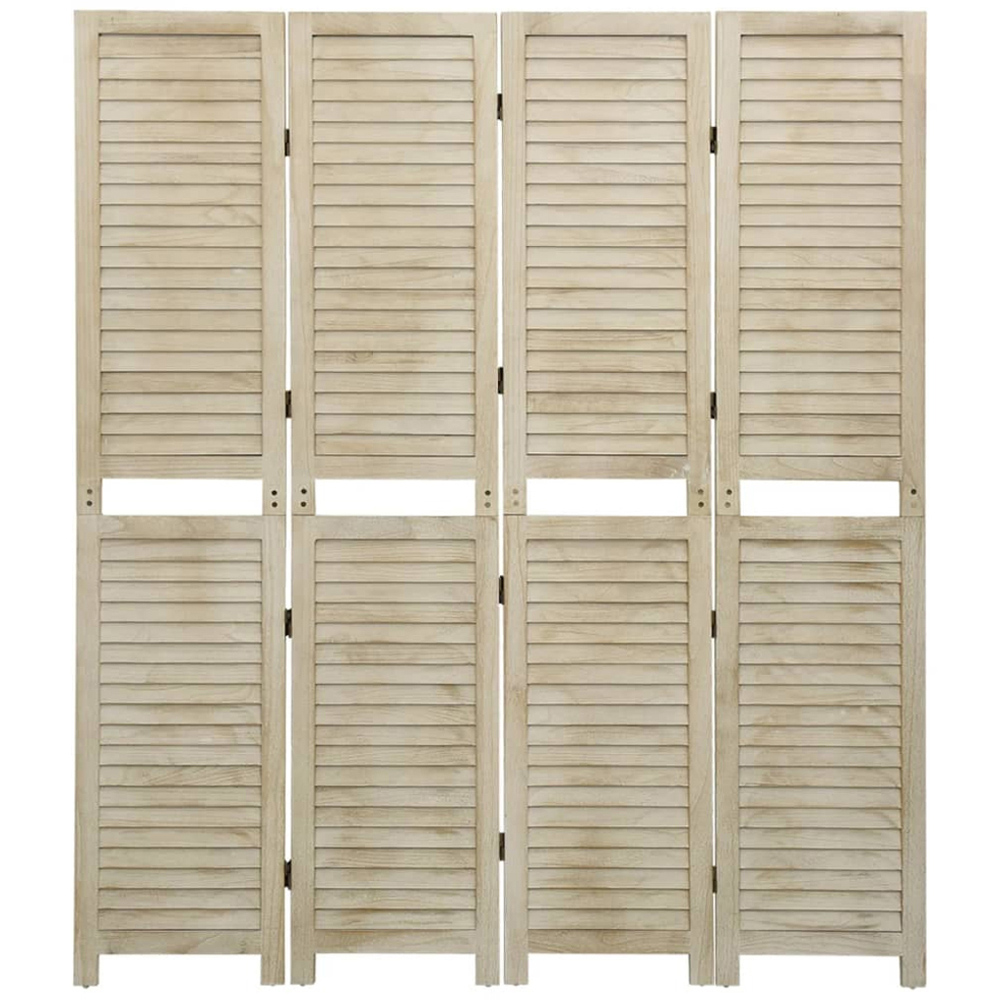 vidaXL Solid Paulownia Wood 4 Panel Room Divider 140 x 165cm Image 2