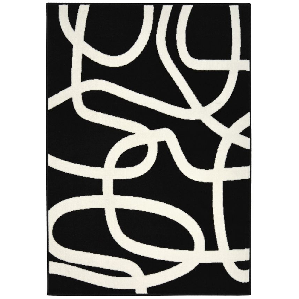 Homemaker Maestro Squiggle Black Rug 200 x 290cm Image 2