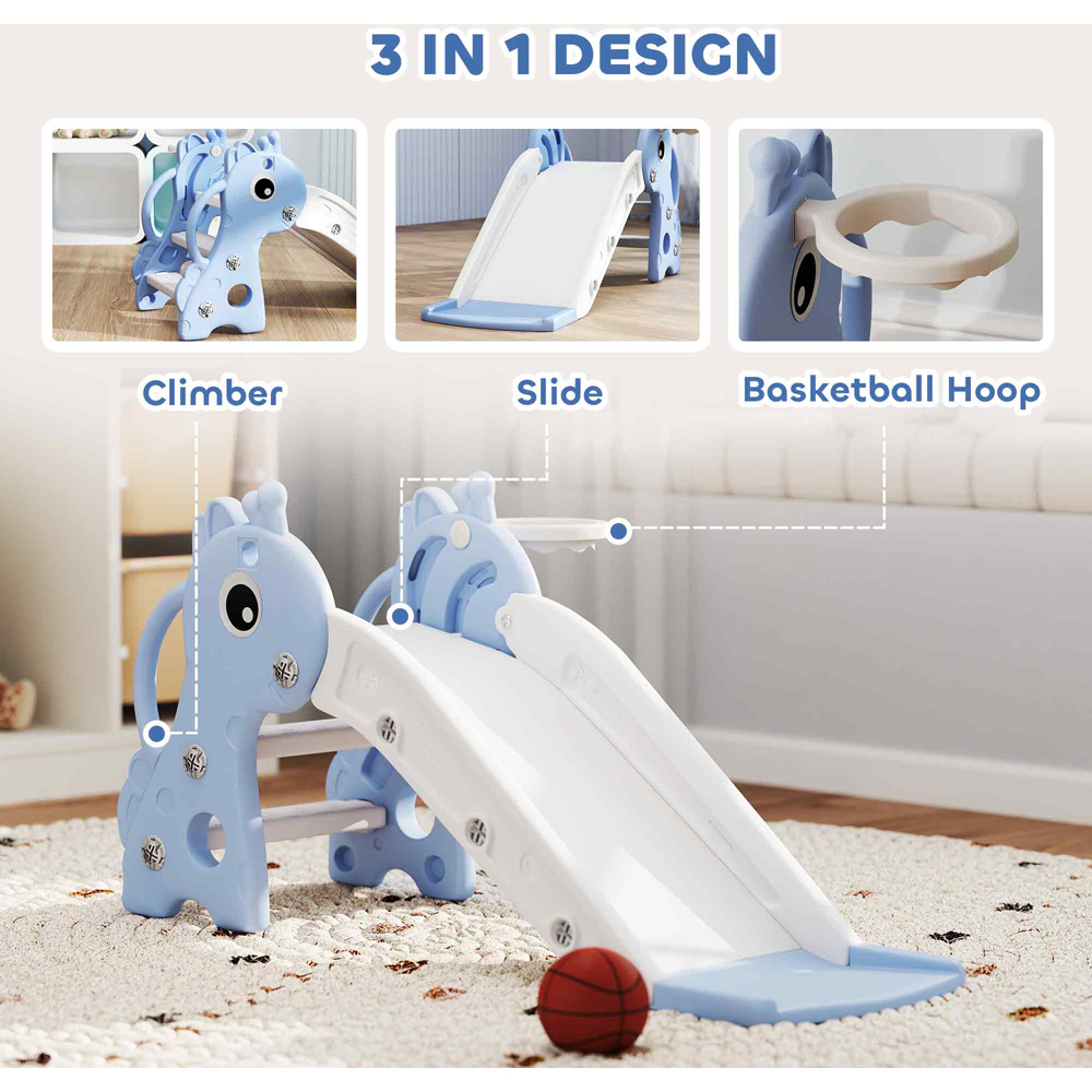Tommy Toys 3 in 1 Blue Giraffe Kids Slide Image 5