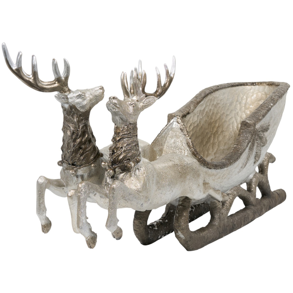 Silver Reindeer Sleigh Image 2