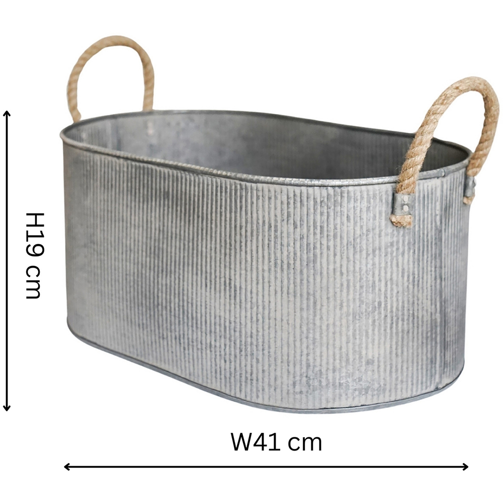 Ivyline Galvanised Rope Handle Trough 2 Pack Image 6