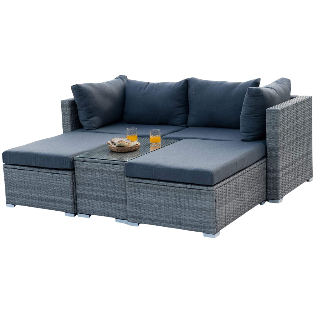 Home Source Solara 4 Seater Grey Garden Lounge Set Image 2