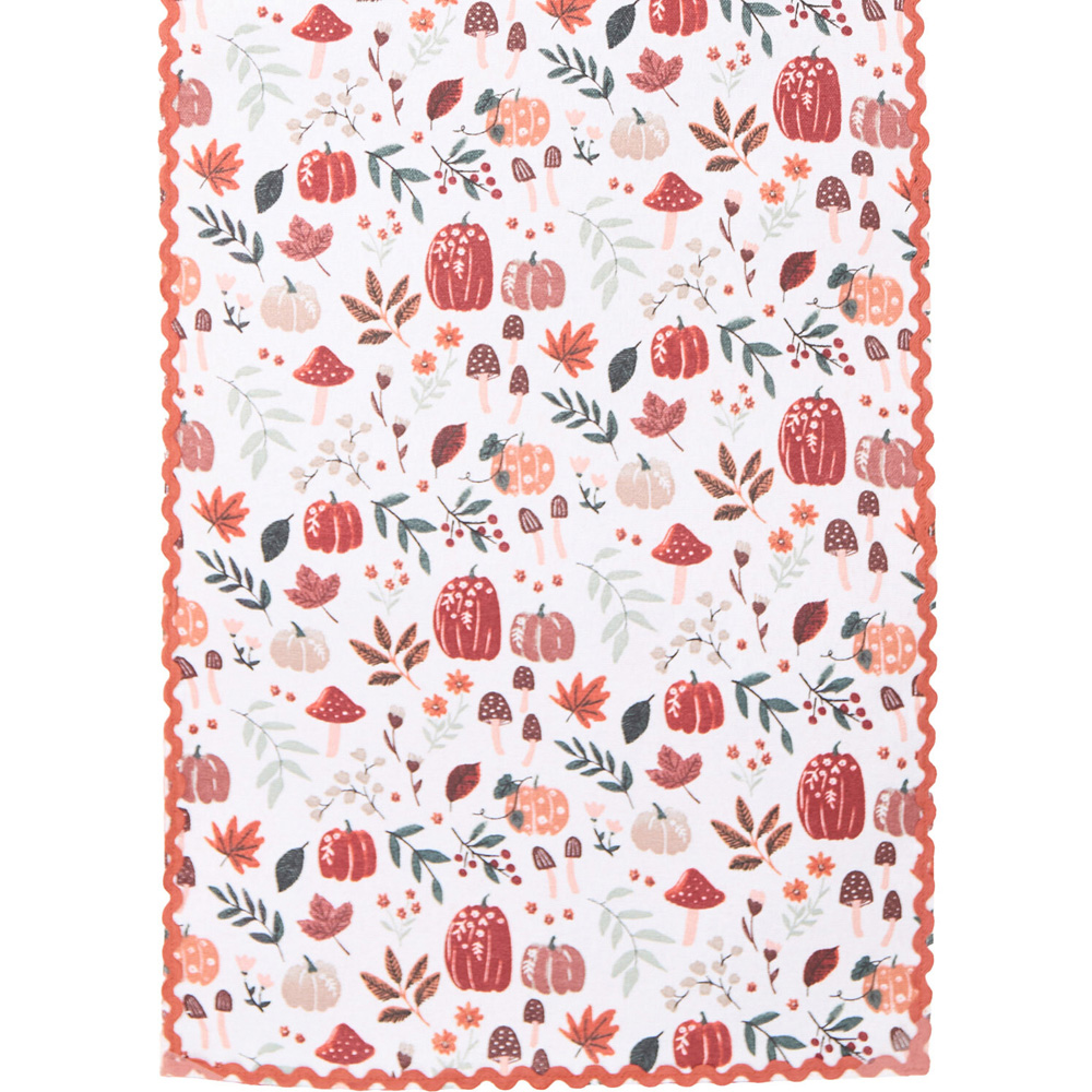 Autumn Print Wavy Edge Table Runner Image 3