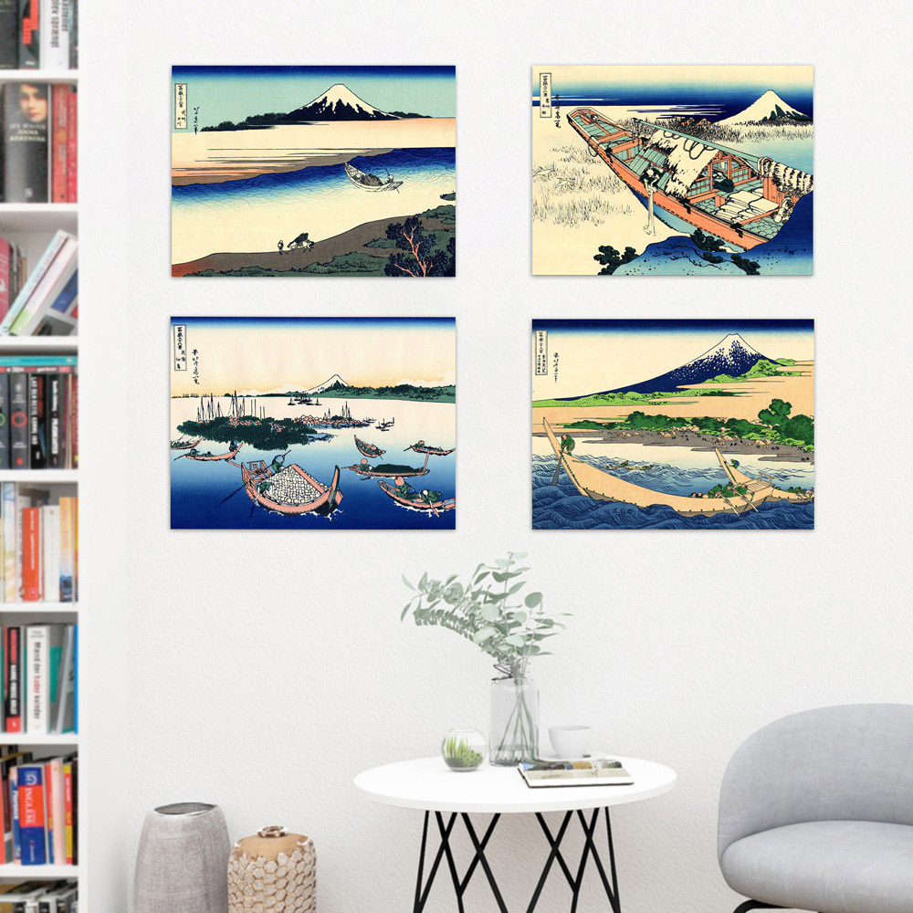 Artery8 Hokusai Views Mount Fuji Tago Bay Tama River Island Wall Art Print 30 x 41cm 5 Pack Image 4