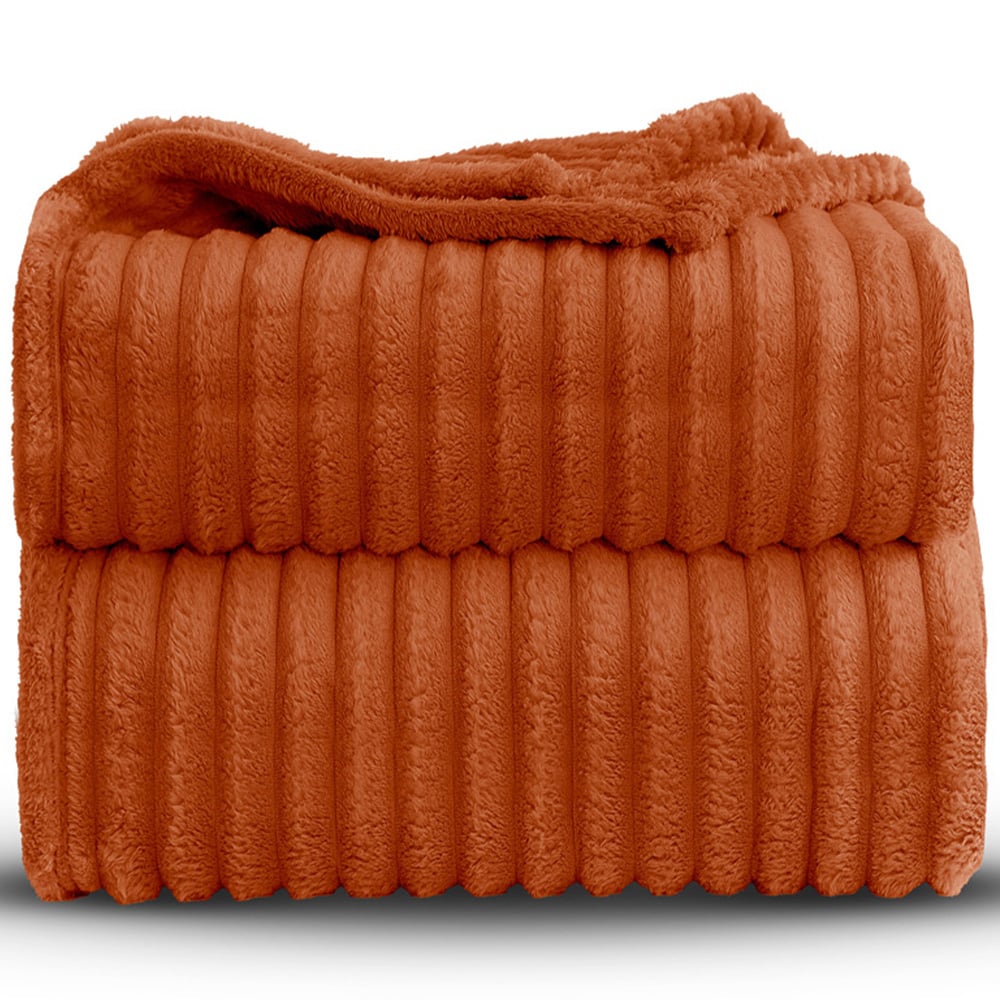 Velosso Bellissima Orange Plush Throw 150 x 200cm Image 3