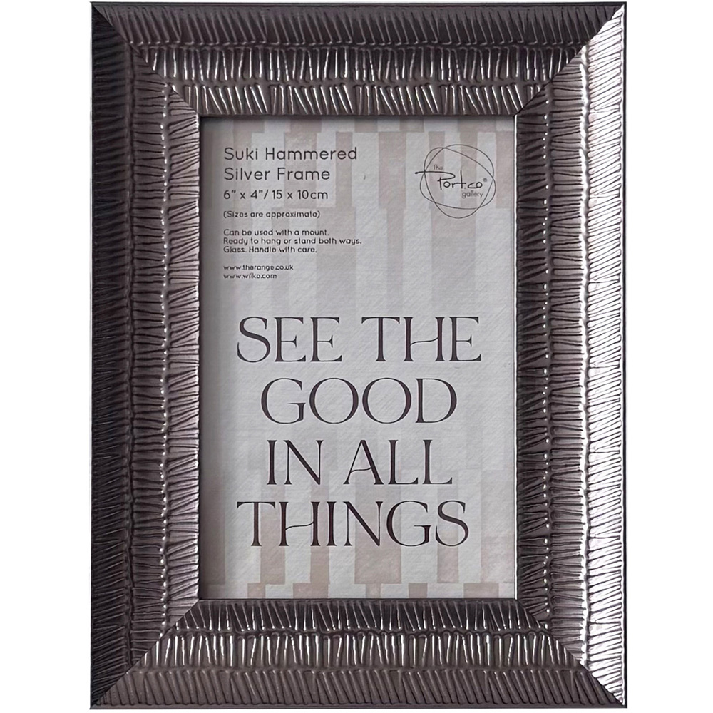 Suki Hammered Photo Frame Silver 4 x 6 inch Image 3