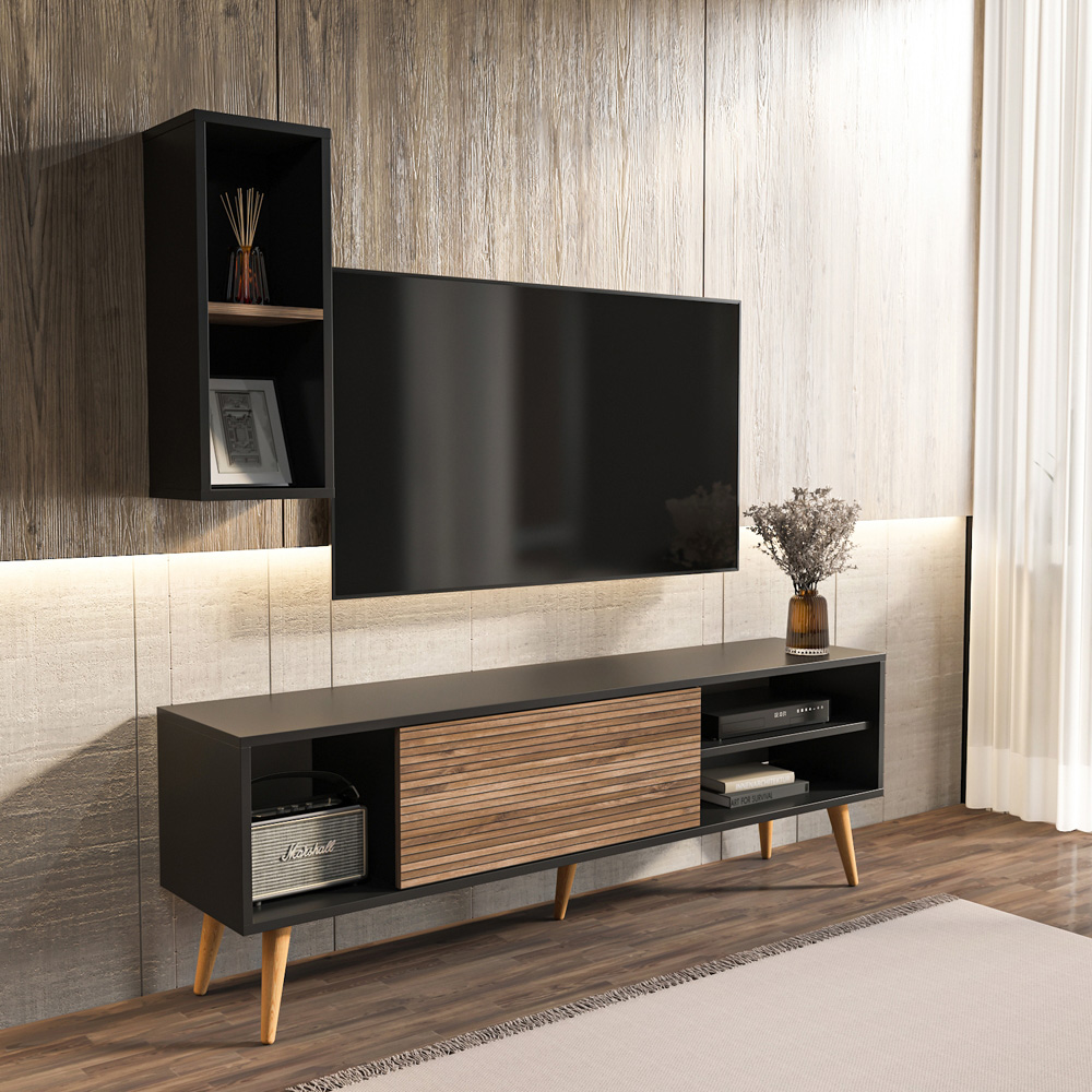 Decorotika Rans Black Alina TV Stand for 55 inch TV Image 5
