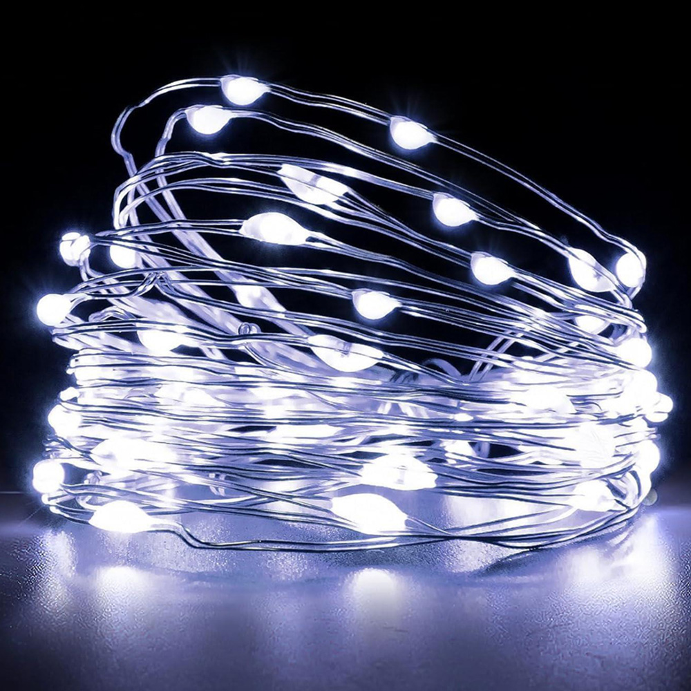 Shatchi 40 Cool White LED Silver Copper Wire Christmas String Light 4m 2 Pack Image 1