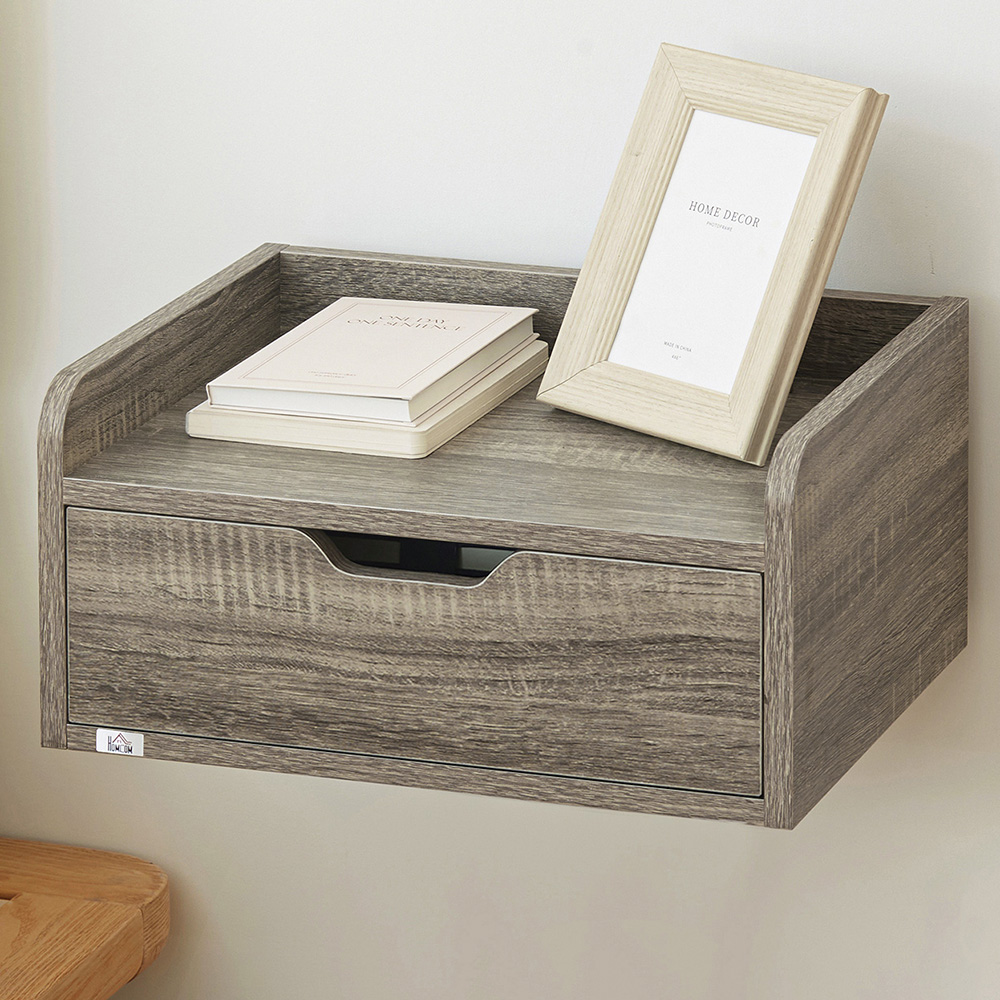 Portland Set of 2 Grey Floating Nightstand Image 1
