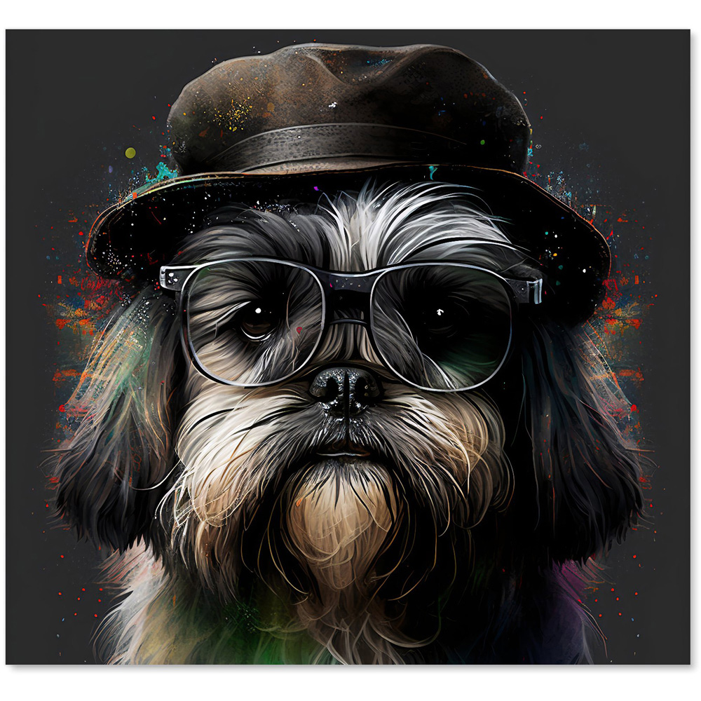 Warren Reed Designer Lhasa Apso Dog Splashart Glass Kitchen Splashback 65 x 70cm Image 2