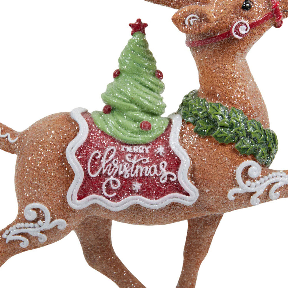 Gingerbread Reindeer Standing DecorationBrown Image 2