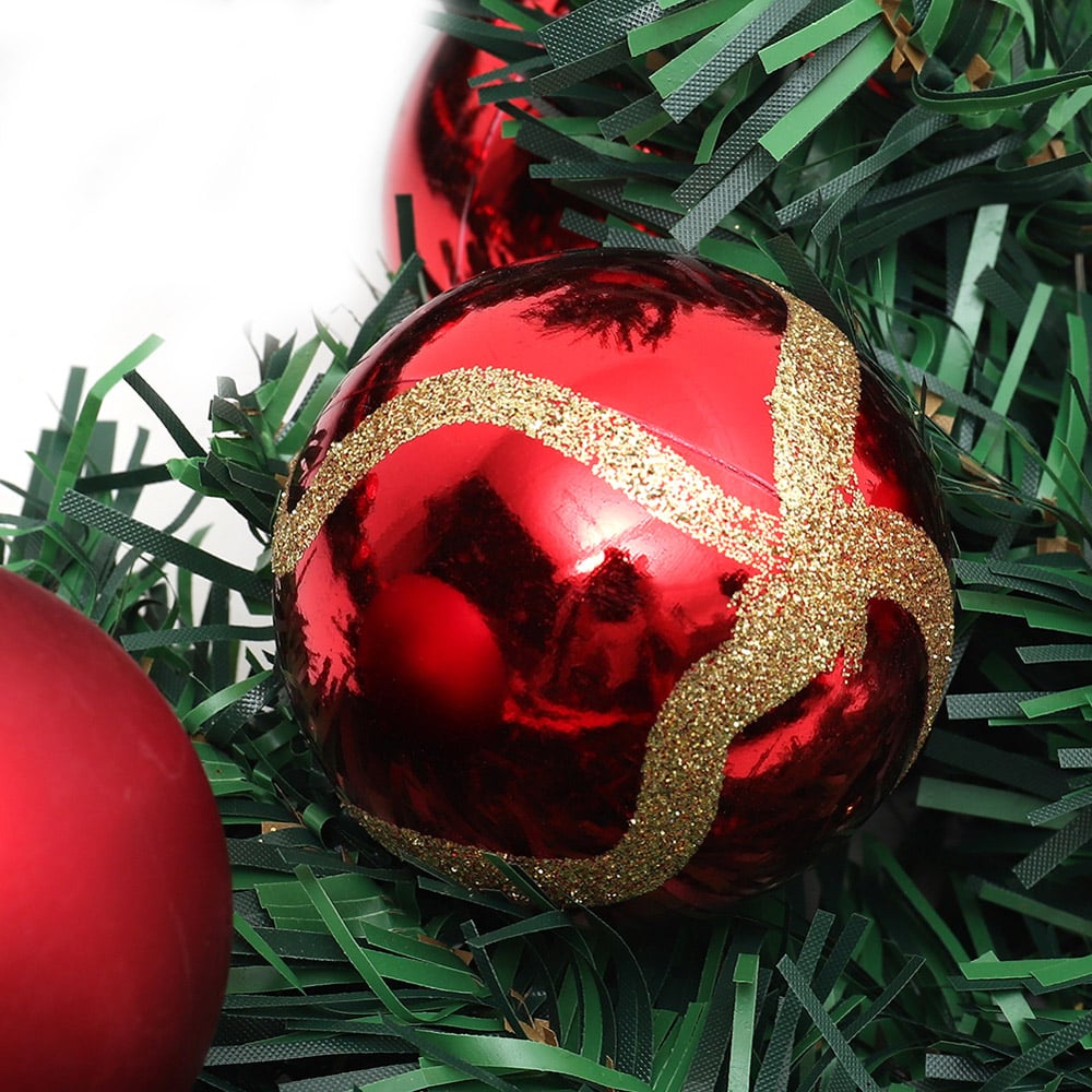 Living and Home Christmas Garland with Red Baubles Stag and Poinsettias 270cm Image 5