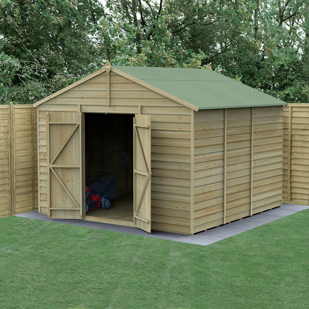 Forest Garden 4LIFE 10 x 10ft Double Door Apex Shed Image 2