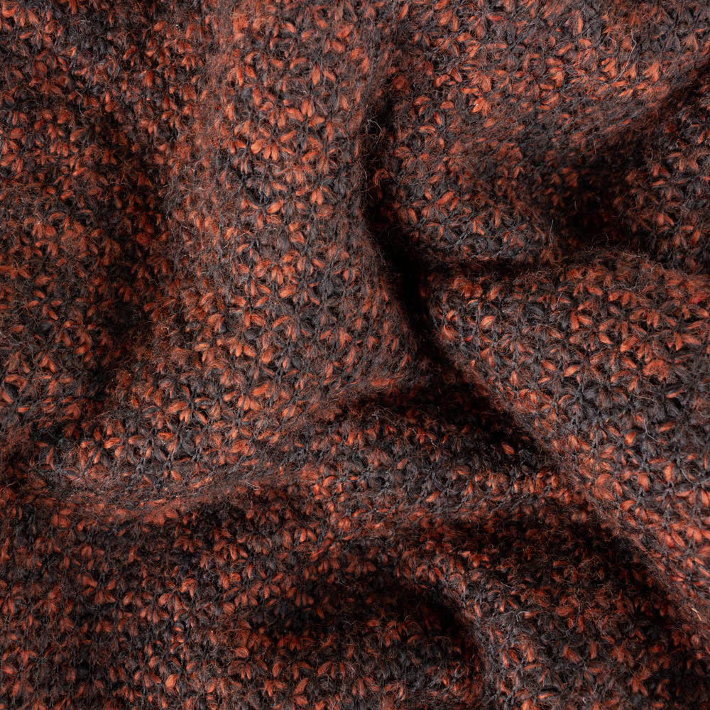 furn. Nurrel Rust Knitted Throw 130 x 180cm Image 3