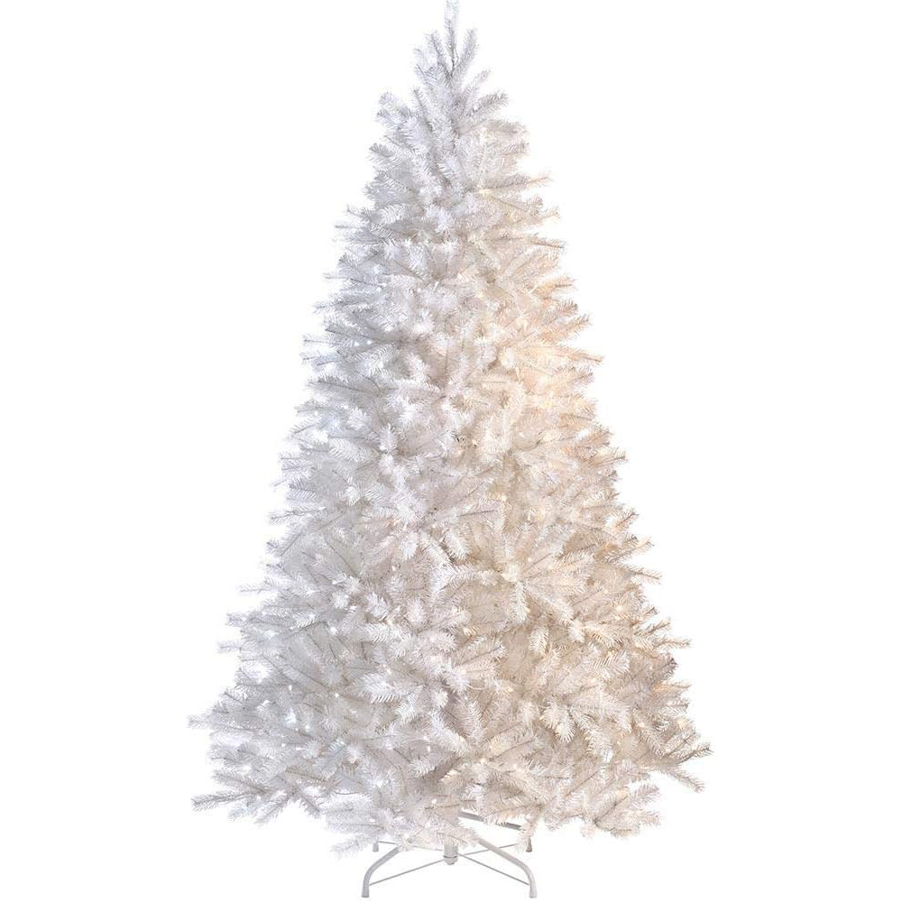 Shatchi White Warm LED Pre Lit Alaskan Pine Artificial Christmas Tree 12ft Image 1