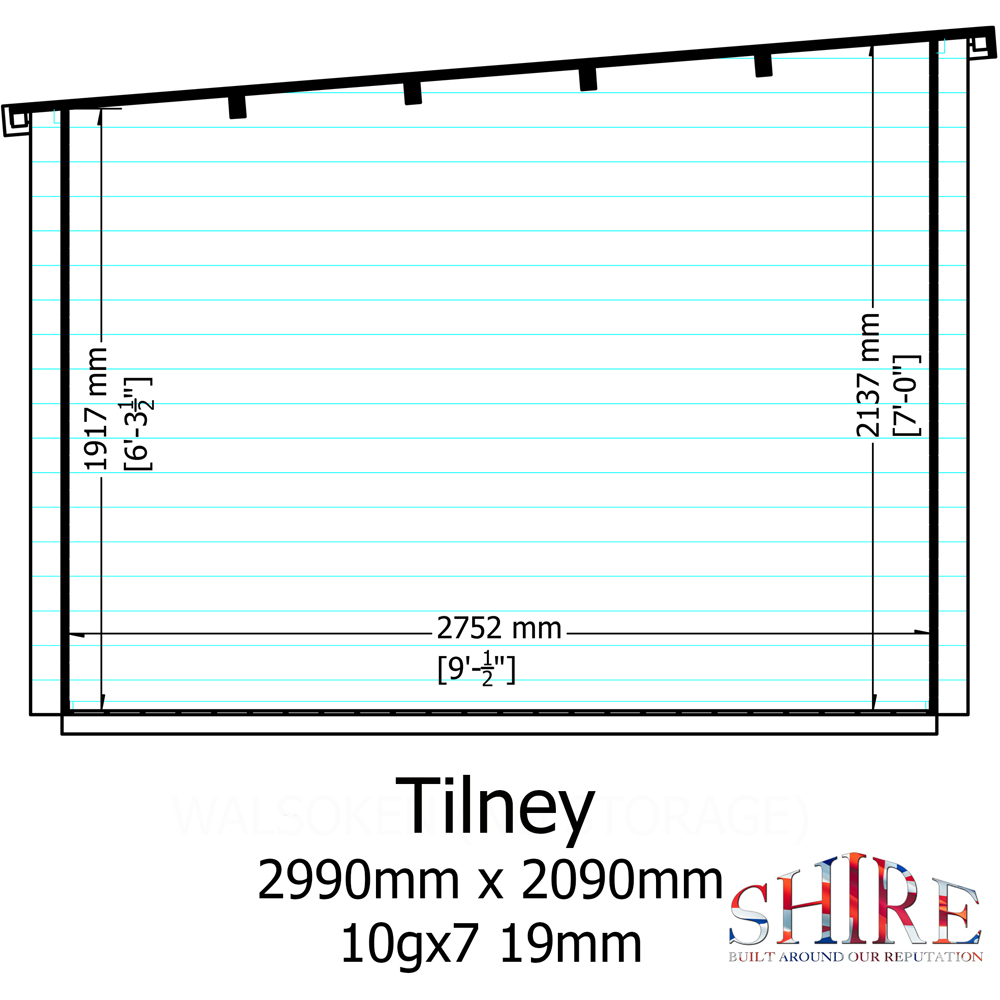 Shire Tilney 7 x 10ft Pent Garden Log Cabin Image 7