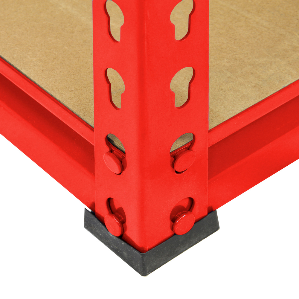 MonsterShop Z-Rax 5 Shelf Red Corner Shelving Rack 90cm Set of 3 Image 4