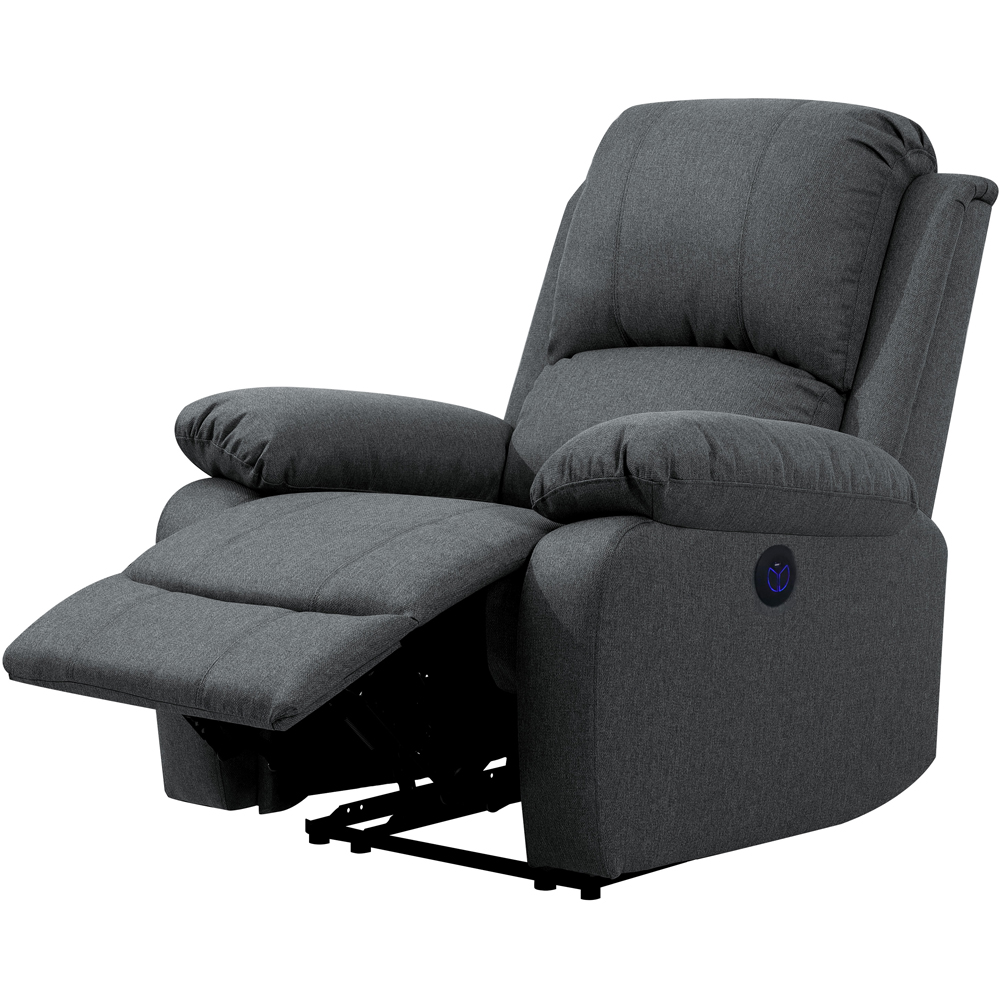 Comfy Living Dark Grey Linen Electric Recliner Chair Image 3