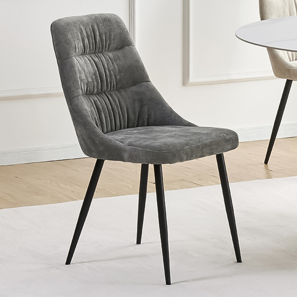 Portland Remi Grey Chenille Dining Chair Image 1