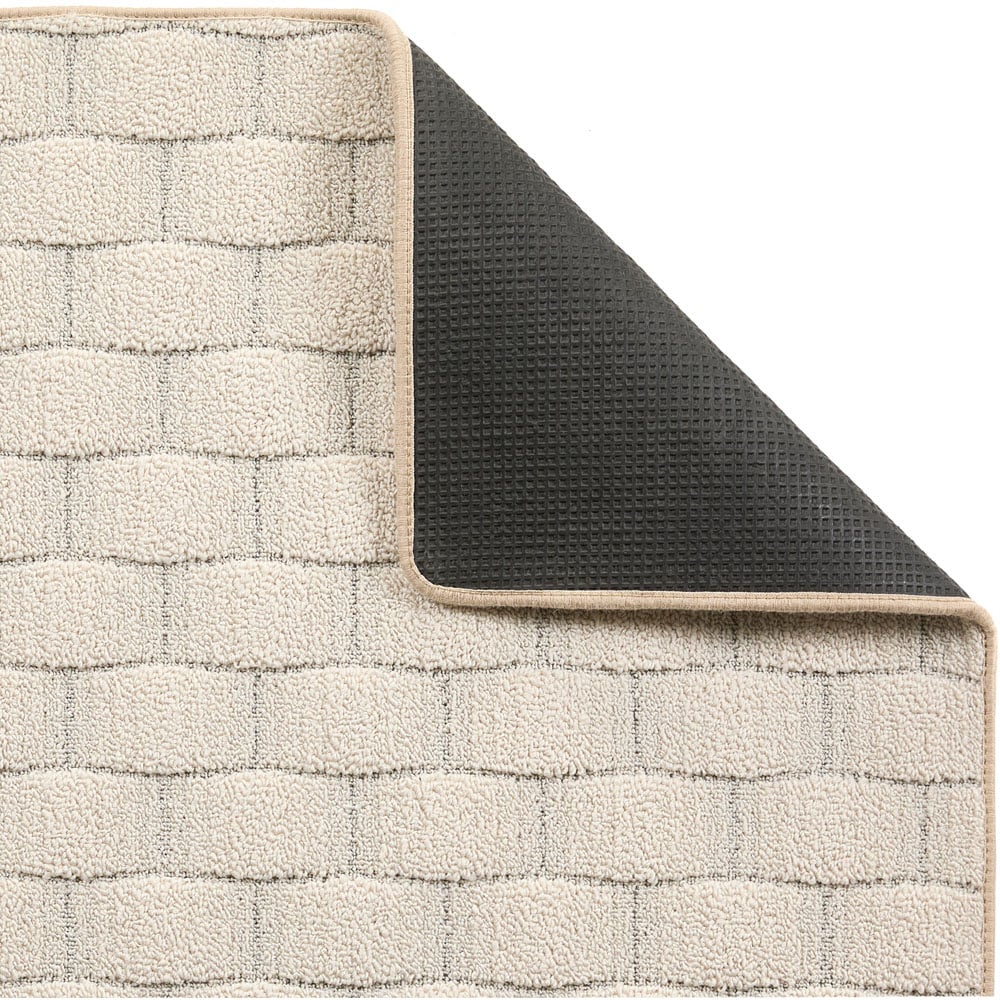 My Mat Ivory Sculptured Basketweave Washable Rug 80 x 120cm Image 2
