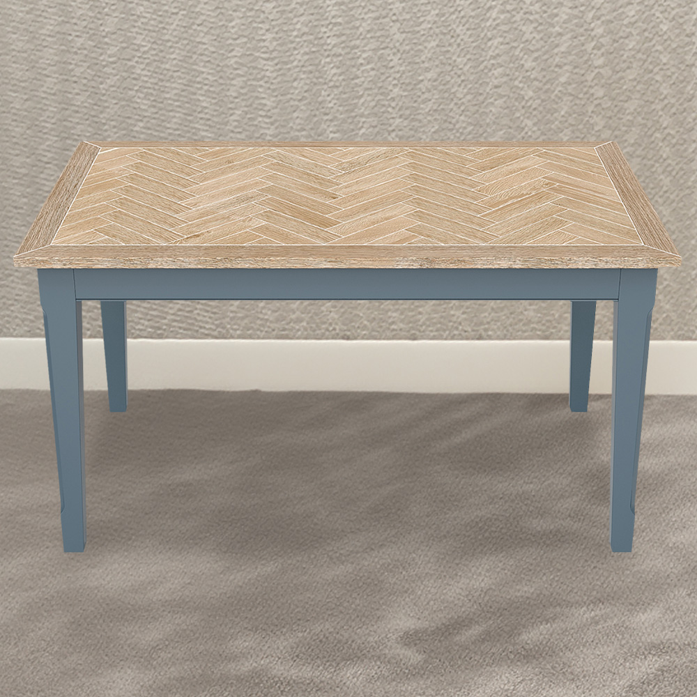 Baumhaus Signature 6 Seater Dining Table Blue and Oak Image 1