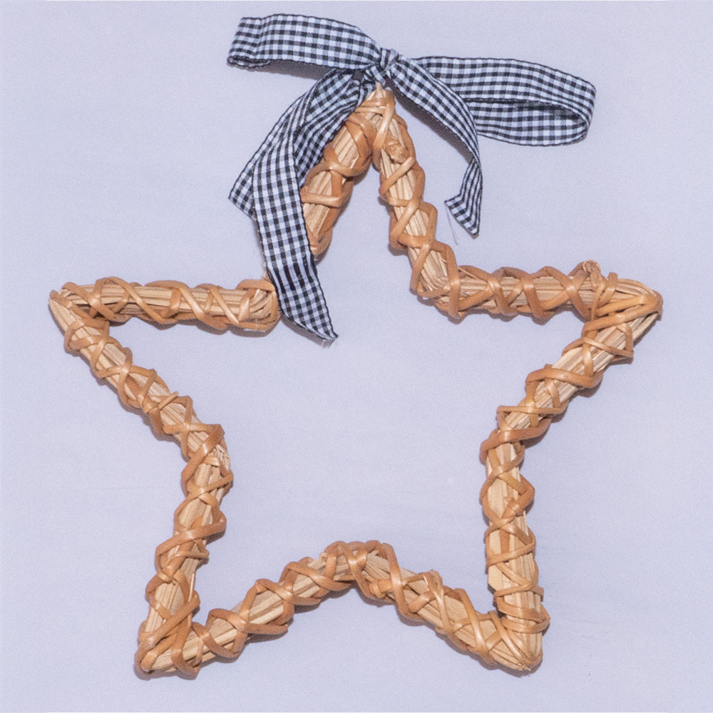 St Helens Natural Wicker Woven Willow Hollow Star Christmas Decoration Image 5