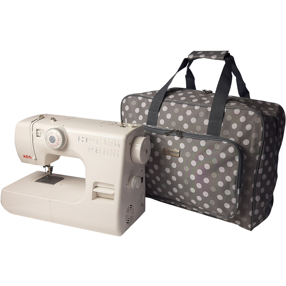 Sewing Online PT660-GREY-POLKA Grey Polka Sewing Machine Bag 33 x 45.7 x 20.32cm Image 2