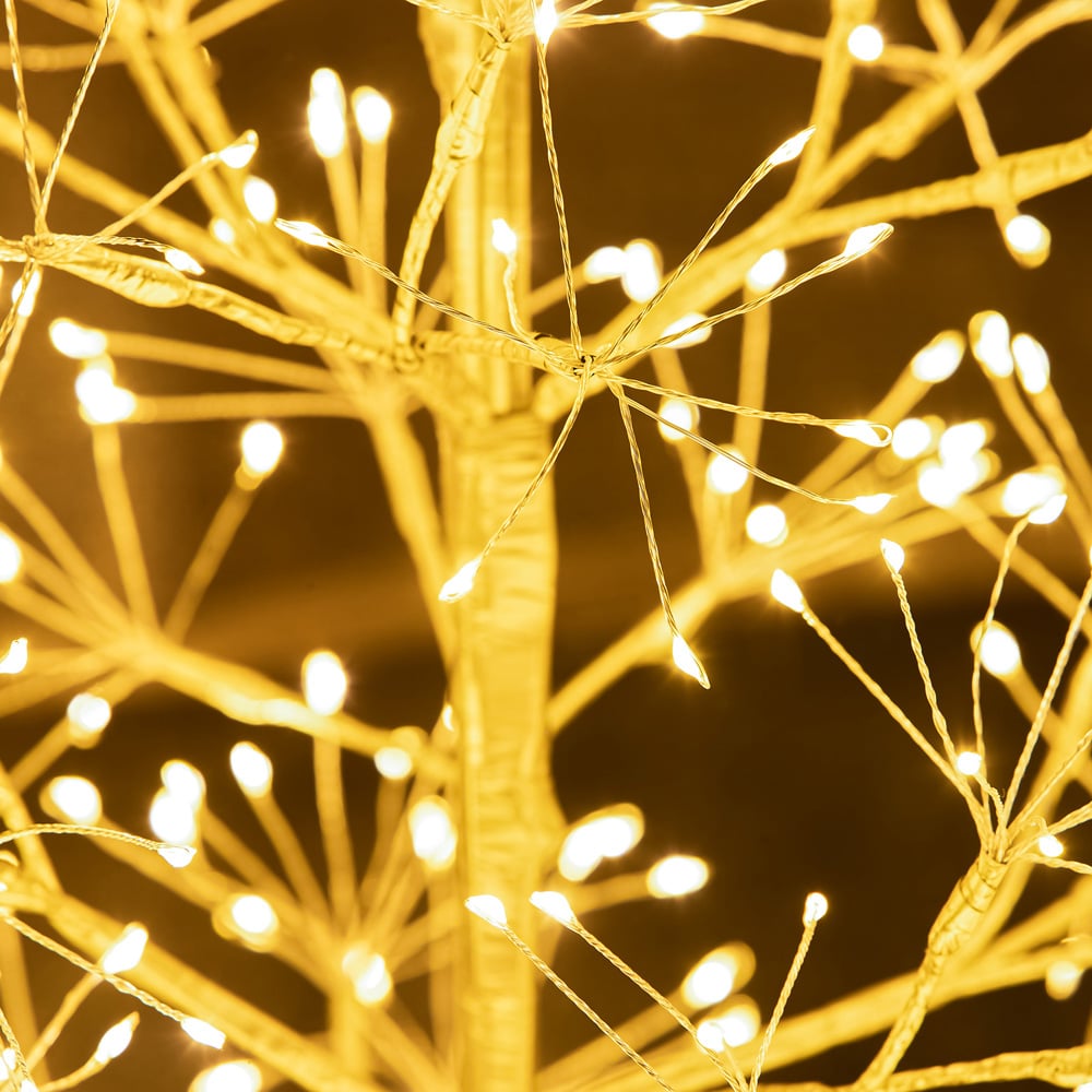 The Christmas Centre 1500 Warm White LED Pre-Lit Gold Wire Light-Up Xmas Tree 5ft Image 5