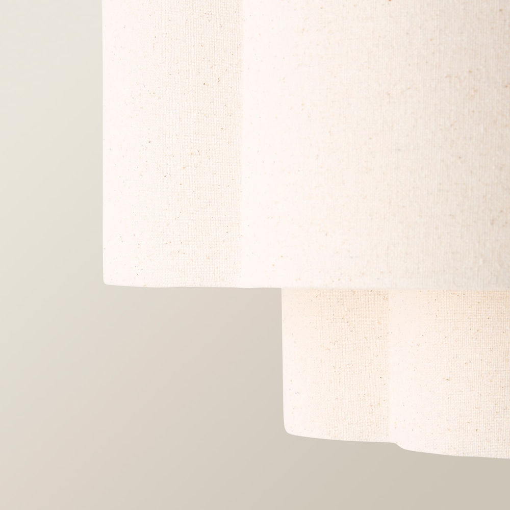 ValueLights Nora 2-Tier Natural Linen Scallop Lamp Shade 45cm Image 5