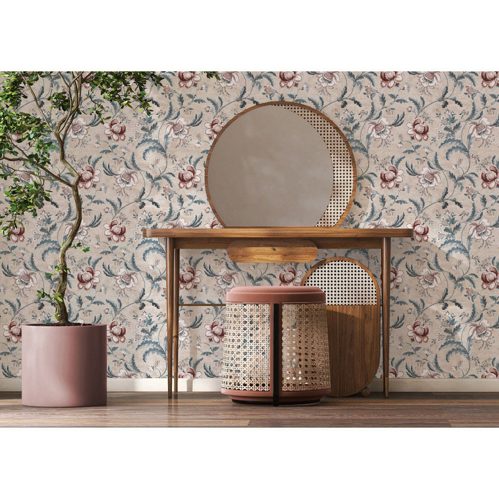 Esselle Home Tapestry Floral Vermilion Blue Wallpaper Image 5