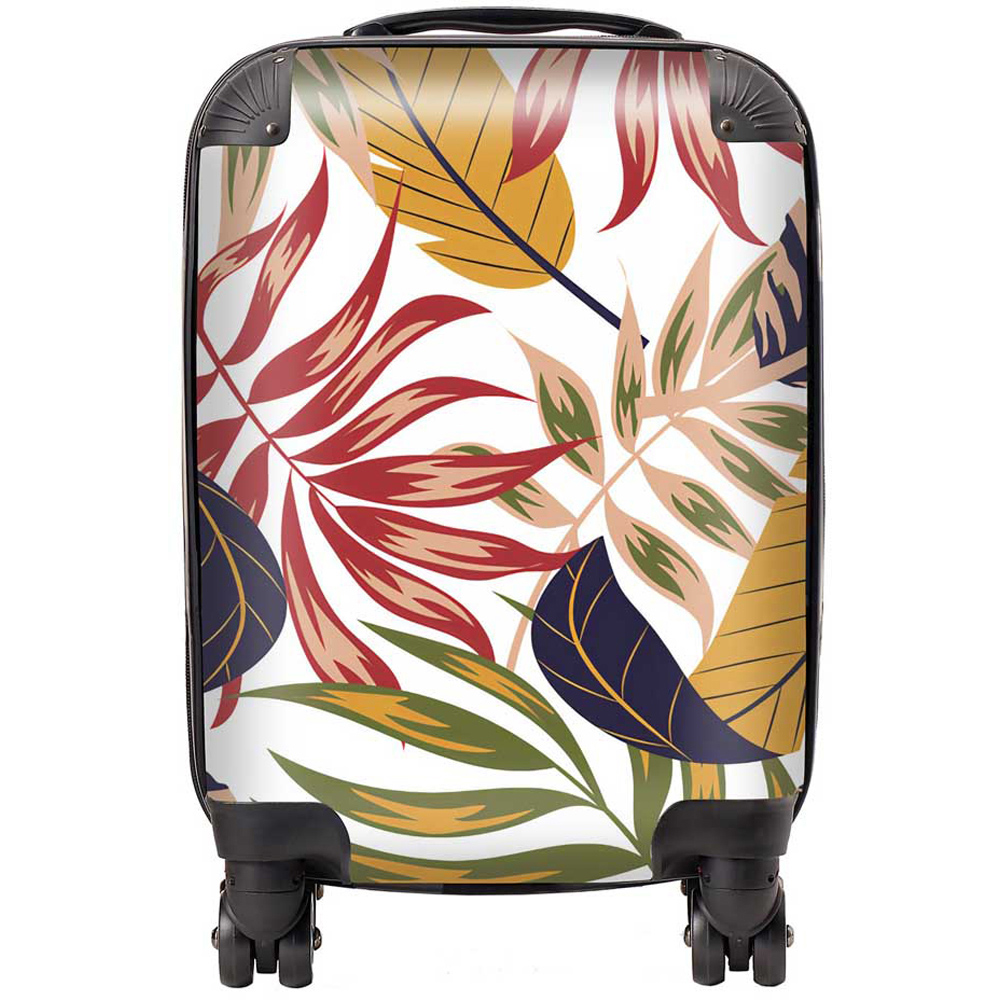 Warren Reed Designer Mini Cabin Hawaiian Style Jungle Leaves Suitcase Image 1