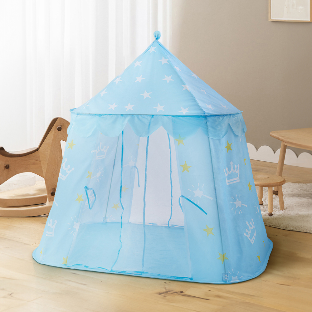 Tommy Toys Kids Blue Large Double Door Castle Play Tent Image 2
