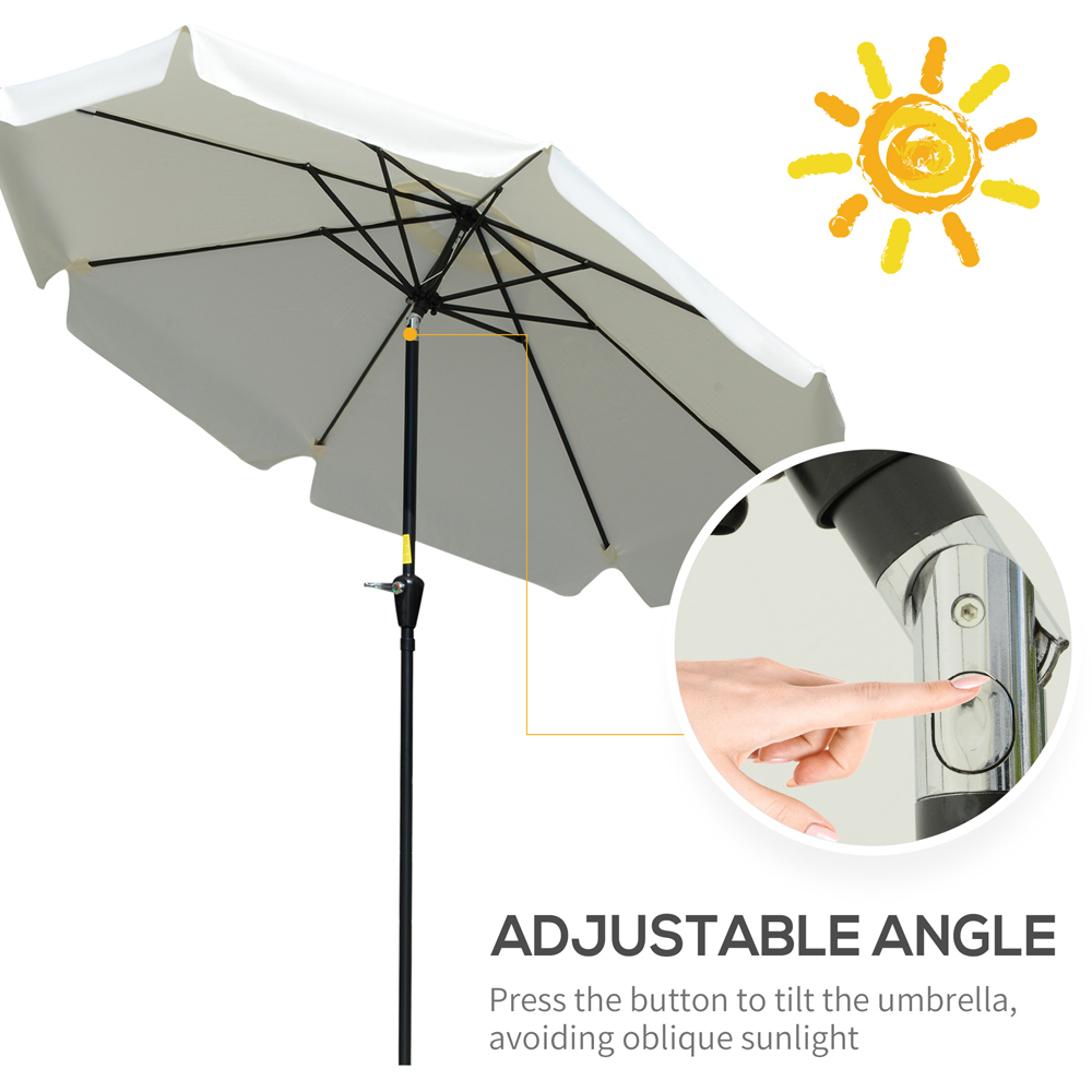 Outsunny Cream White Crank Handle Parasol 2.66m Image 4